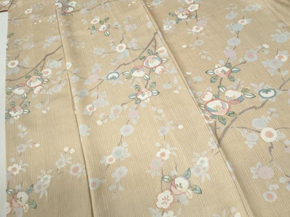 平和屋着物●上質な小紋　枝花文　金彩　正絹　逸品　CABG1098yc