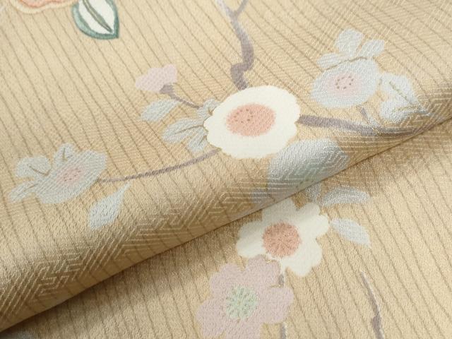 平和屋着物●上質な小紋　枝花文　金彩　正絹　逸品　CABG1098yc