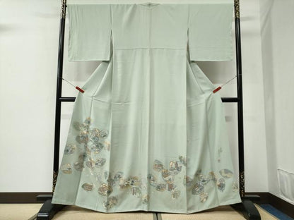 平和屋着物●色留訪問着　寿光織　千代姫　貝あそび　金糸　正絹　逸品　未使用　CABG1101yc