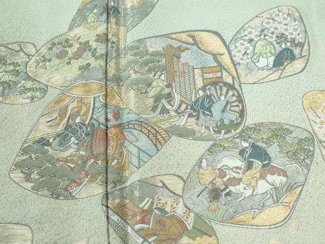 平和屋着物●色留訪問着　寿光織　千代姫　貝あそび　金糸　正絹　逸品　未使用　CABG1101yc