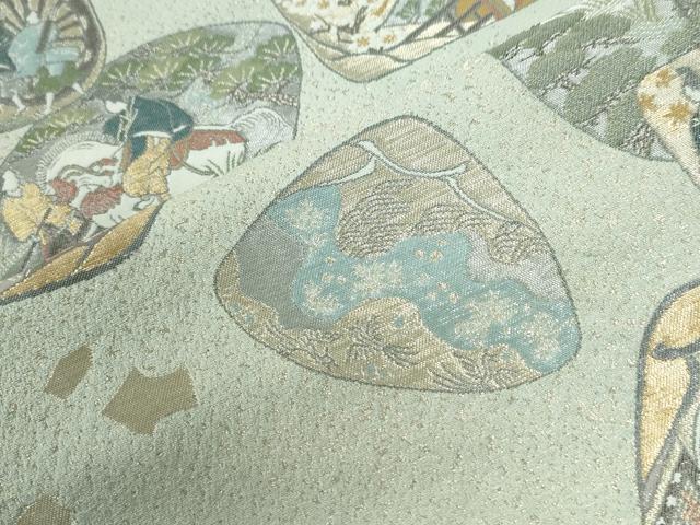 平和屋着物●色留訪問着　寿光織　千代姫　貝あそび　金糸　正絹　逸品　未使用　CABG1101yc
