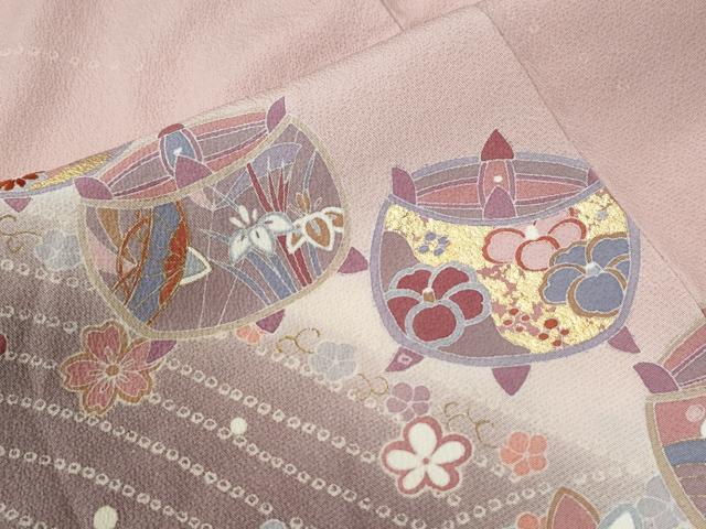平和屋着物●訪問着　駒刺繍　糸巻き水車吉祥花文　暈し染め　金彩　やまと誂製　ロング丈　正絹　逸品　未使用　CABG1103yc