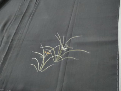 平和屋着物●中国三大刺繍　相良刺繍　色留袖　笹竹草花文　金糸　正絹　逸品　未使用　CABG1107yc