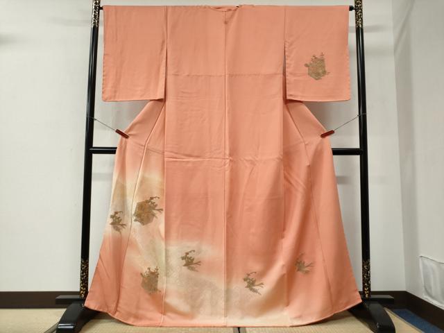 平和屋着物●中国三大刺繍　スワトウ刺繍　総刺繍　訪問着　鳳凰亀甲花唐草文　暈し染め　正絹　逸品　未使用　CABG1109yc