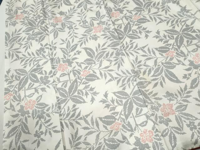平和屋着物●上質な紬　草花文　正絹　逸品　CABG1112yc