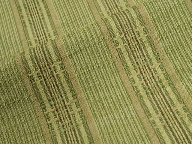 平和屋着物●花織　紬　間道　正絹　逸品　CABG1113yc