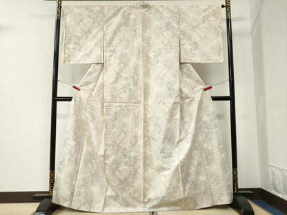 平和屋着物●本場大島紬　白大島　9マルキ　カトレア　正絹　逸品　未使用　CABG1115yc