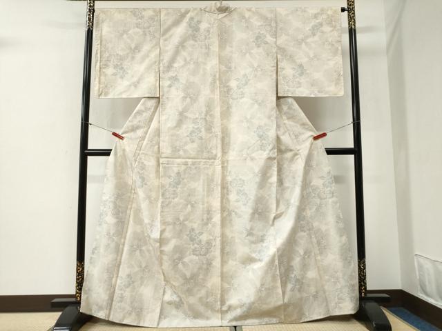 平和屋着物●本場大島紬　白大島　9マルキ　カトレア　正絹　逸品　未使用　CABG1115yc