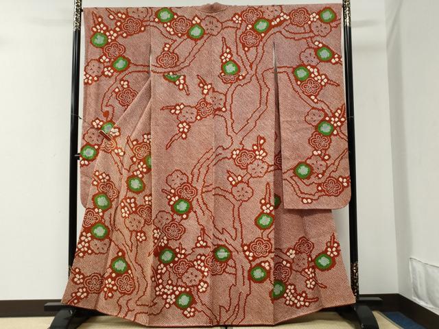 平和屋着物●豪華振袖　総絞り　枝梅文　正絹　逸品　CABG1116yc