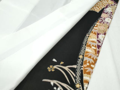 平和屋着物●豪華黒留袖　駒刺繍　鬘帯色紙重ね松竹梅花文　暈し染め　金彩　正絹　逸品　CABG1118yc