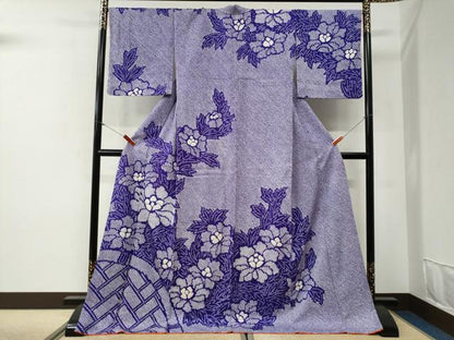 平和屋着物●訪問着　総絞り　籬花文　ロング丈　正絹　逸品　CABG1119yc