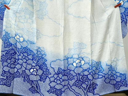 平和屋着物●豪華振袖　総絞り　枝牡丹　暈し染め　正絹　逸品　CABG1120yc