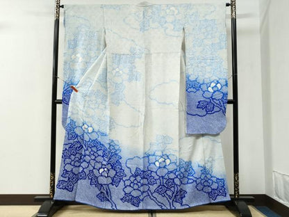 平和屋着物●豪華振袖　総絞り　枝牡丹　暈し染め　正絹　逸品　CABG1120yc