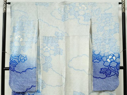 平和屋着物●豪華振袖　総絞り　枝牡丹　暈し染め　正絹　逸品　CABG1120yc