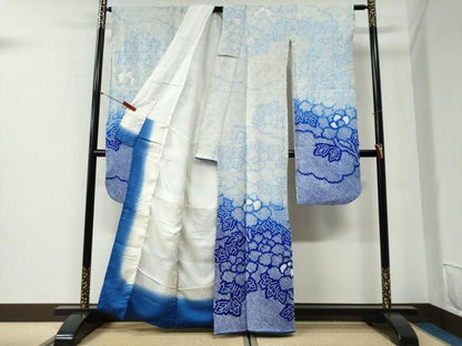 平和屋着物●豪華振袖　総絞り　枝牡丹　暈し染め　正絹　逸品　CABG1120yc