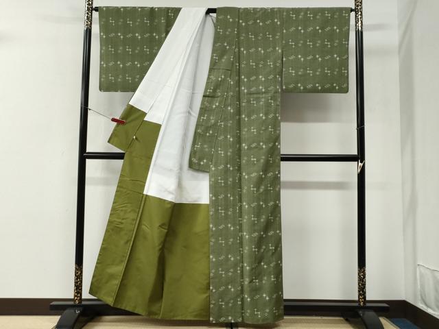 平和屋着物●本場琉球絣　紬　さが美扱い　証紙付き　正絹　逸品　CABG1123yc