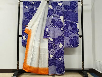 平和屋着物●豪華振袖　総絞り　雲取り枝梅文　正絹　逸品　CABG1124yc