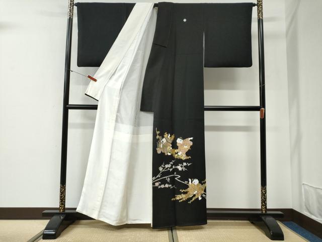 平和屋着物●豪華黒留袖　作家物　童子遊び　ラメ糸　金銀彩　正絹　逸品　CABG1125yc