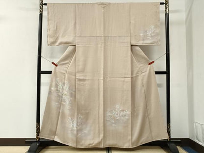 平和屋着物●訪問着　刺繍　枚は唐草文　暈し染め　金銀彩　正絹　逸品　未使用　CABG1128yc