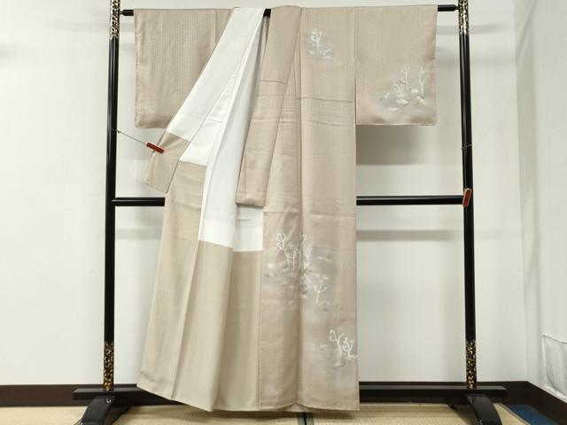 平和屋着物●訪問着　刺繍　枚は唐草文　暈し染め　金銀彩　正絹　逸品　未使用　CABG1128yc