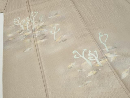平和屋着物●訪問着　刺繍　枚は唐草文　暈し染め　金銀彩　正絹　逸品　未使用　CABG1128yc
