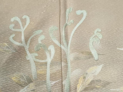 平和屋着物●訪問着　刺繍　枚は唐草文　暈し染め　金銀彩　正絹　逸品　未使用　CABG1128yc