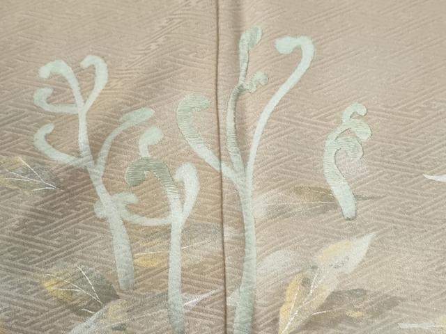 平和屋着物●訪問着　刺繍　枚は唐草文　暈し染め　金銀彩　正絹　逸品　未使用　CABG1128yc