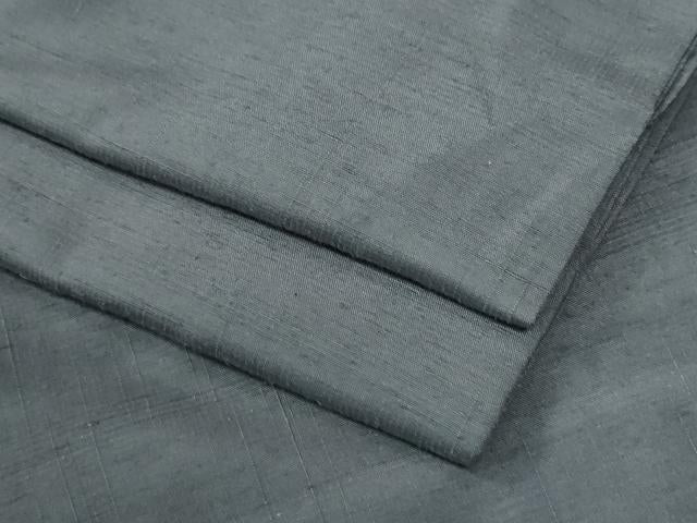 平和屋着物●男性　紬　色無地　灰色　正絹　逸品　CABG1129yc