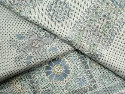 平和屋着物●中国三大刺繍　スワトウ刺繍　総刺繍　訪問着　本場大島紬　花唐草文　正絹　逸品　CABG1131yc