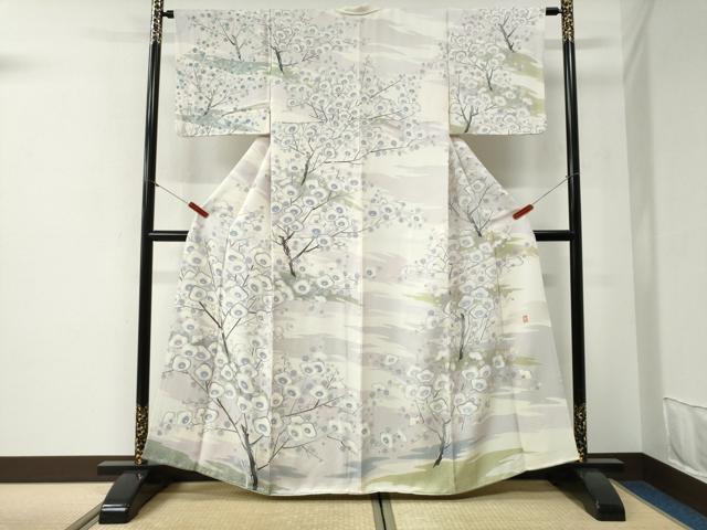 平和屋着物●訪問着　作家物　霞枝梅文　正絹　逸品　CABG1135yc