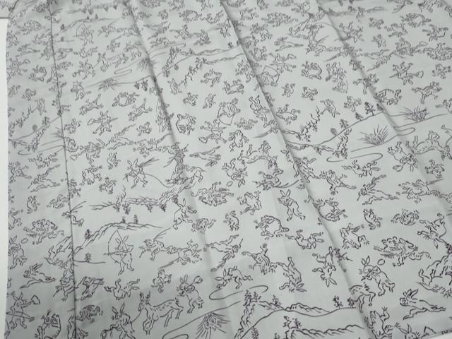 平和屋着物●長襦袢　無双仕立て　鳥獣戯画　正絹　逸品　CABG1141yc