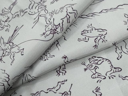 平和屋着物●長襦袢　無双仕立て　鳥獣戯画　正絹　逸品　CABG1141yc