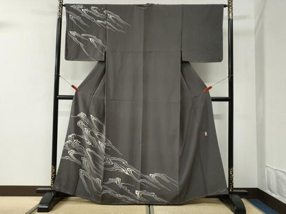 平和屋着物●本加賀友禅作家　松井眞夫　訪問着　立波文　正絹　逸品　未使用　CABG1142yc