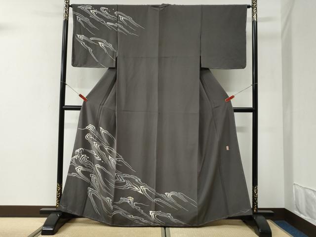 平和屋着物●本加賀友禅作家　松井眞夫　訪問着　立波文　正絹　逸品　未使用　CABG1142yc