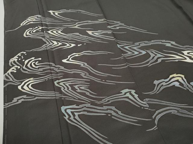 平和屋着物●本加賀友禅作家　松井眞夫　訪問着　立波文　正絹　逸品　未使用　CABG1142yc