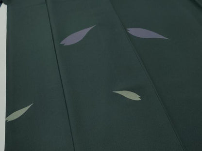 平和屋着物●世界的人形師　辻村寿三郎　ジュサブロー　小紋　舞花弁　正絹　逸品　CABG1144yc