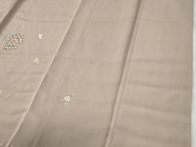平和屋着物●訪問着　総刺繍　鬘帯花蝶唐草文　暈し染め　金彩　正絹　逸品　未使用　CABG1146yc