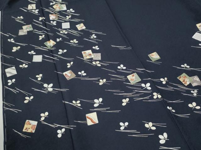 平和屋着物●訪問着　総刺繍　色紙草花文　金糸　正絹　逸品　未使用　CABG1148yc