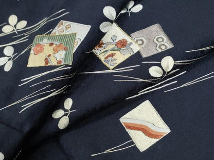 平和屋着物●訪問着　総刺繍　色紙草花文　金糸　正絹　逸品　未使用　CABG1148yc