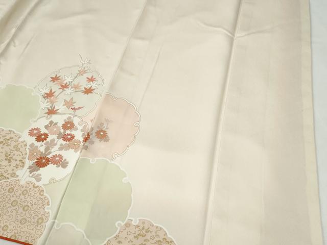 平和屋着物●訪問着　刺繍　雪輪花唐草文　金彩　正絹　逸品　CABG1151yc