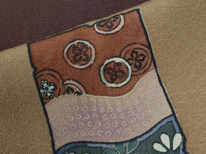 平和屋着物●訪問着　蔦の葉花文　暈し染め　正絹　逸品　未使用　CABG1154yc
