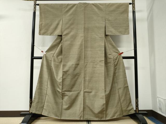 平和屋着物●上質な紬　色無地　油色　正絹　逸品　未使用　CABG1155yc