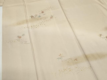 平和屋着物●中国三大刺繍　相良刺繍　総刺繍　訪問着　竜田川舞花文　暈し染め　金彩　正絹　逸品　CABG1158yc