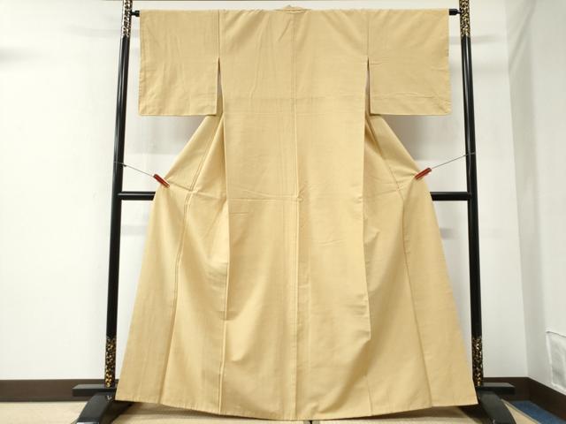 平和屋着物●結城紬　色無地　玉蜀黍色　正絹　逸品　CABG1161yc