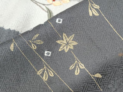 平和屋着物●訪問着　絞り　刺繍　地紙草花文　金彩　正絹　逸品　CABG1168yc