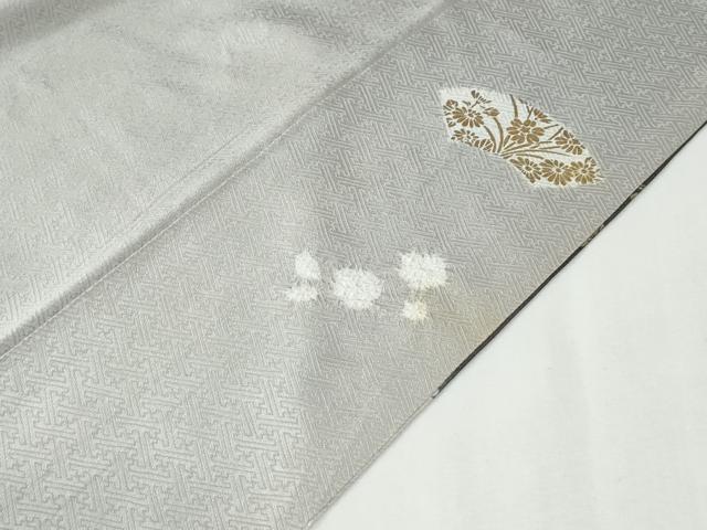 平和屋着物●訪問着　絞り　刺繍　地紙草花文　金彩　正絹　逸品　CABG1168yc
