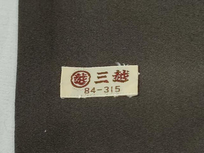 平和屋着物●男性　長襦袢　無双仕立て　色無地　海松茶色　三越扱い　正絹　逸品　CABG1171yc