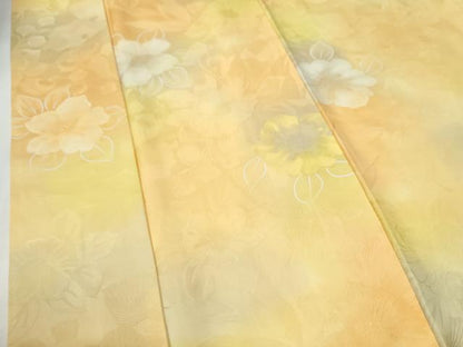 平和屋着物●上質な小紋　地紋起こし　草花文　暈し染め　正絹　逸品　CABG1176yc