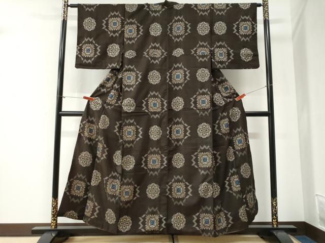 平和屋着物●アンティーク大島　本場大島紬　吉祥文　正絹　逸品　CABG1177yc