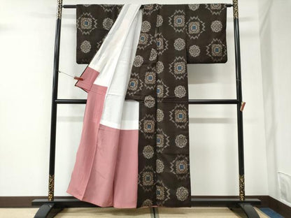 平和屋着物●アンティーク大島　本場大島紬　吉祥文　正絹　逸品　CABG1177yc